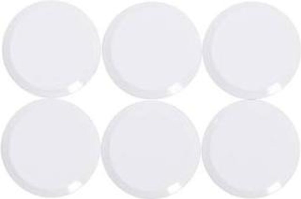 MAUL Magnet MAULpro rund 6 Stück 0,3 kg Kunststoff Ferrit bruchsicher erodiert lackiert Ø 2 x 0.75 cm weiß