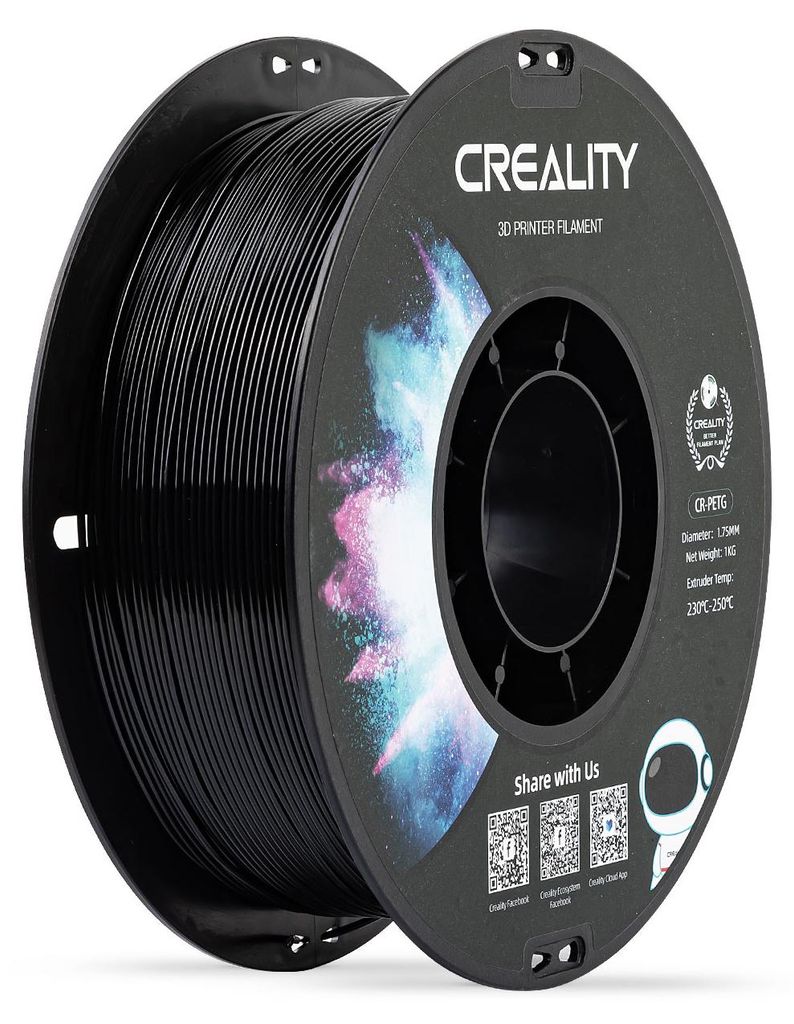 CR-PETG Filament Black, 3D-Filament (schwarz, 1 kg, 1,75 Produktbild 
