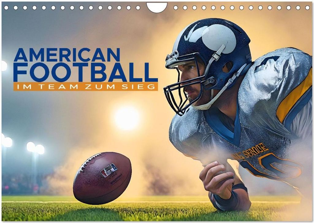American Football - im Team zum Sieg (Wandkalender 2026 DIN A4 quer), CALVENDO Monatskalender