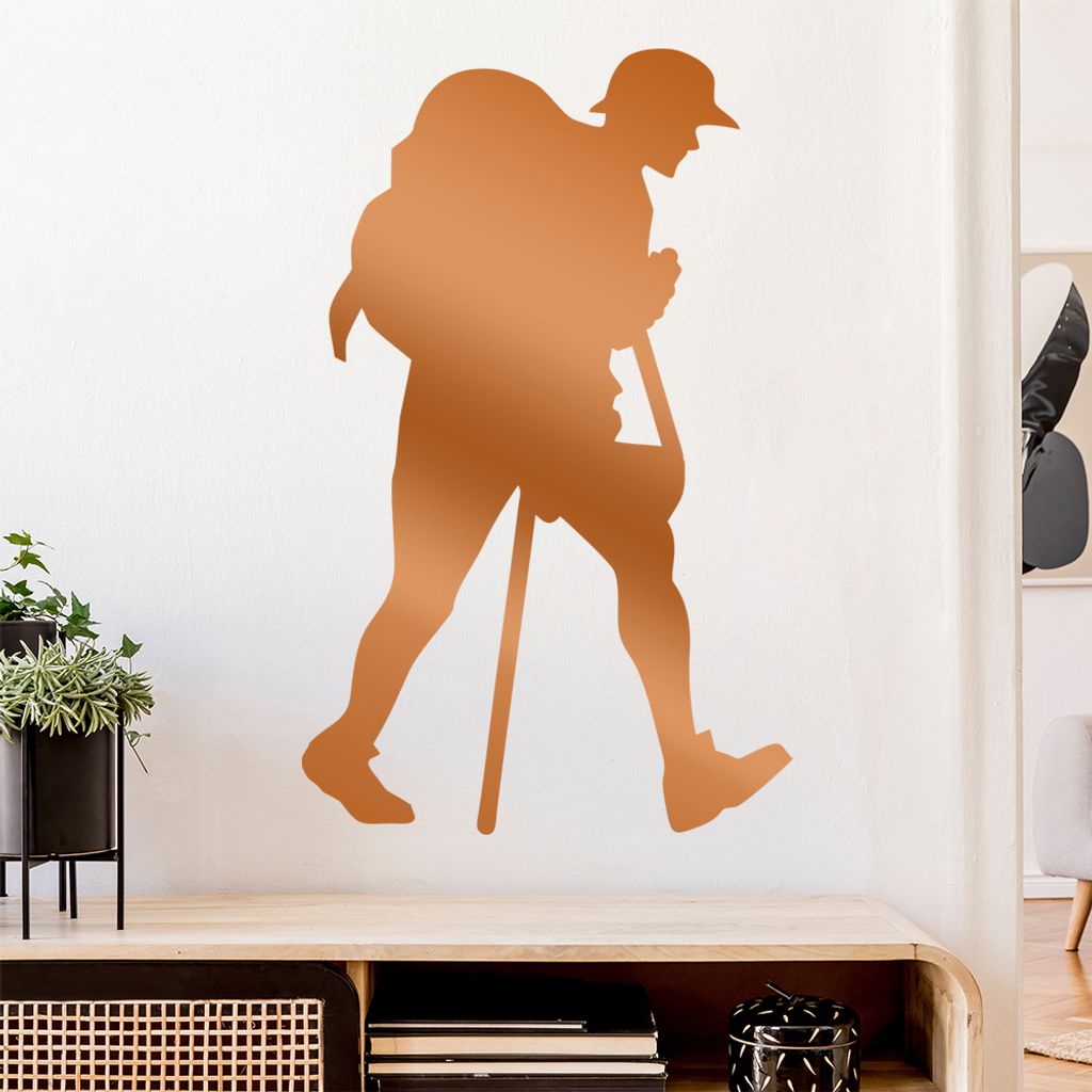 Wandern Trekking Figur Wandtattoo Wandaufkleber Wall Sticker - Dekoration, Küche, Wohnzimmer, Schlafzimmer, Badezimmer