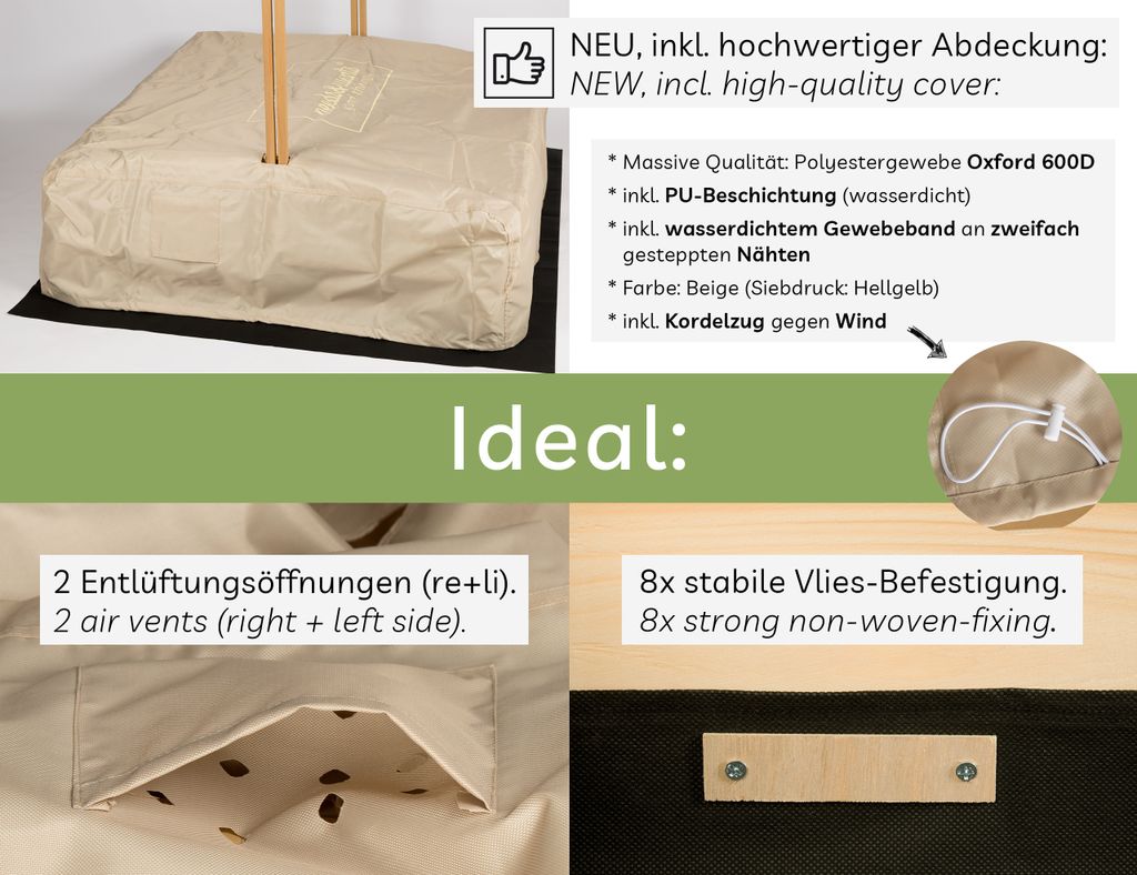needs&wants® Sandkasten mit Dach Sitzbank und Boden Produktbild 3