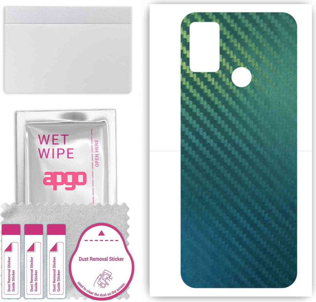 apgo Rückseite Schutzfolie, Skin, kompatibel mit Tecno Spark 6 Air, Hinten Displayschutzfolie aus Vinylfolie, kratzfest, einfache Montage - Kohlen...
