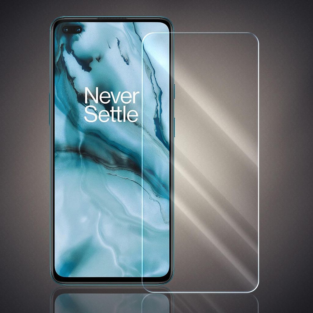 A smartphone screen protector is shown on top of a smartphone.