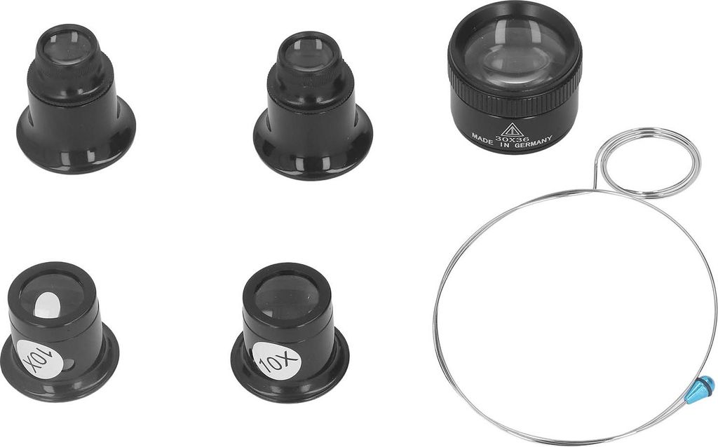5 Stück monokulare Vergrößerungsgläser 10x, 20x, 30x, 30x36 mm, multifunktional, leicht, tragbar