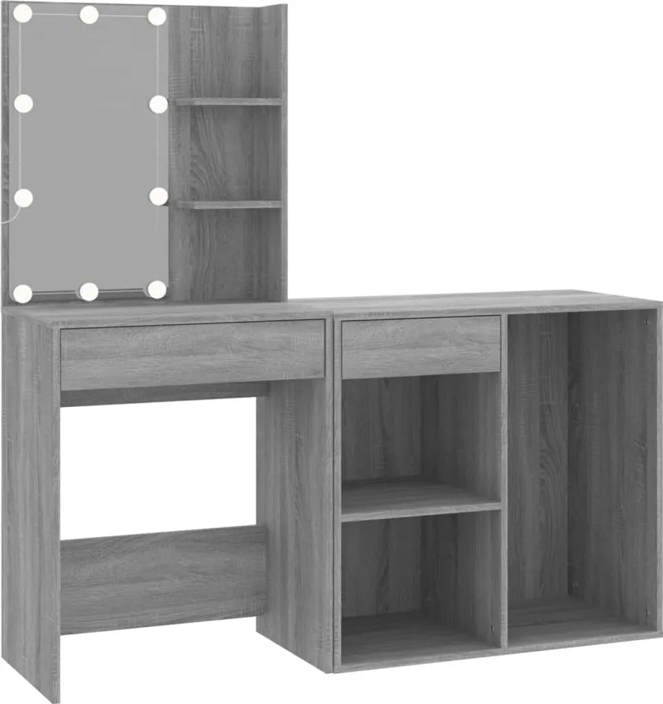 Comodino LED Grigio Sonoma - Arredo Notte Moderno Effetto Legno