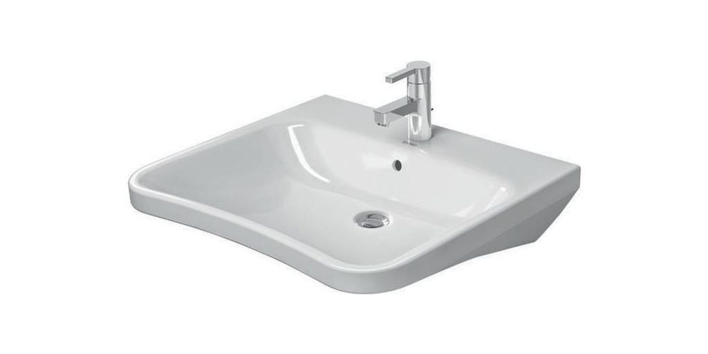 Duravit Waschtisch VITAL DURASTYLE mit Überlauf, Hahnlochbank, 650 x 570 mm, 1 Hahnloch weiß