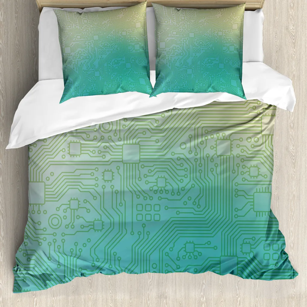 Set Letto ABAKUHAUS Verde Giada 155x220 - Design Astratto Tech Vector