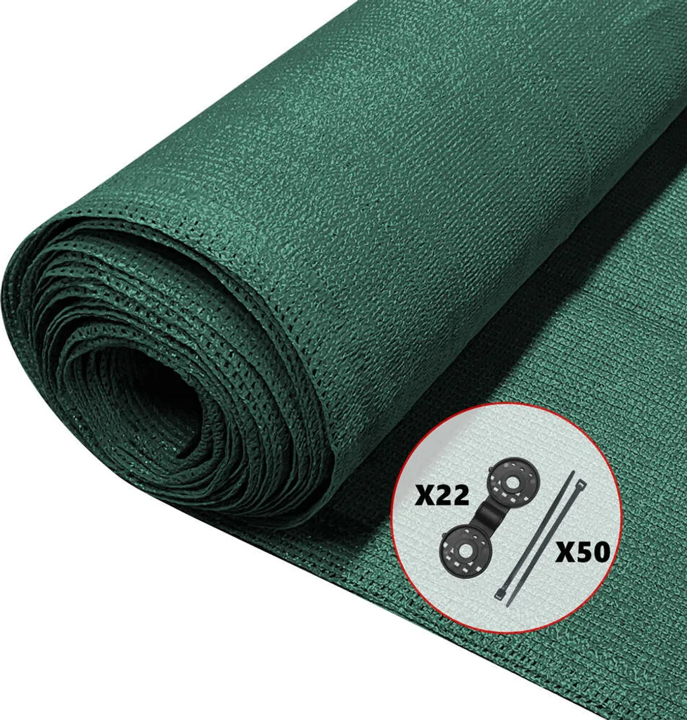 Filet d'Ombrage HDPE 90g/m² Vert 1.8x10m Haute Résistance aux UV