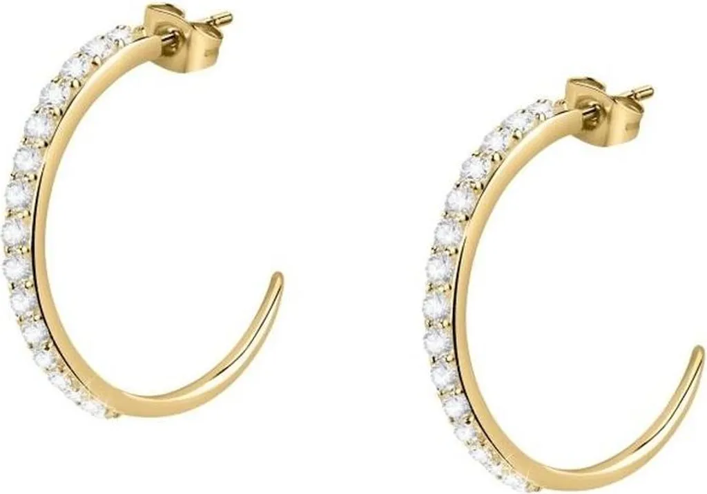 Boucles d'oreilles dorées brillantes Poetica SAUZ32 en Or Satiné