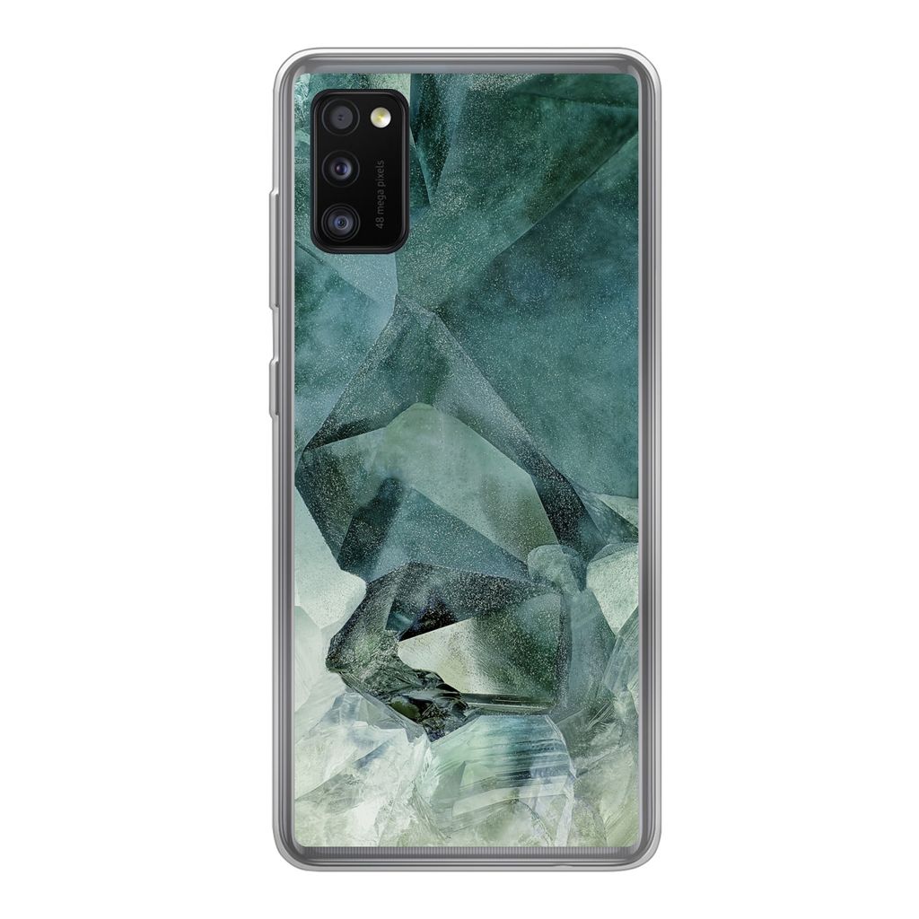 MuchoWow Handyhülle Schutzhülle Hülle für Samsung Galaxy A41 Kristall - Naturstein - Luxus Silikon Softcase Handy Hülle - Mobiltelefon