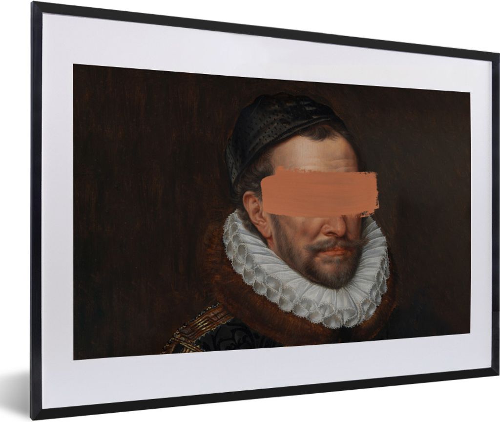 MuchoWow Gerahmtes Poster Wilhelm von Oranien - Adriaen Thomasz - Gemälde 60x40 cm - Poster mit Schwarzem Bilderrahmen Wandposter Rahmen Foto Bi...