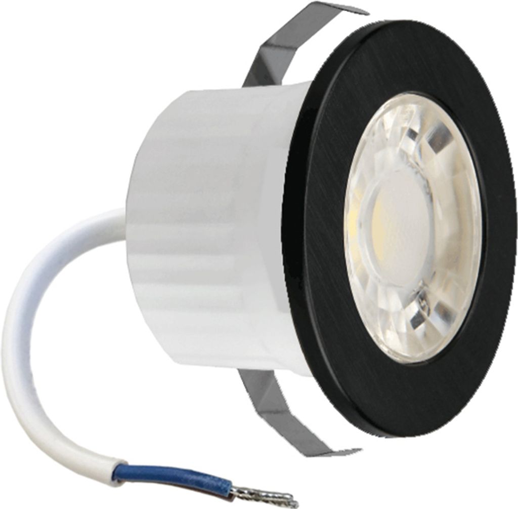 Mini LED Einbauleuchte 3 Watt LED mini Einbaustrahler klein Spot | Schwarz | 240 Lumen | 3000K Warmweiß | Schutzart IP54