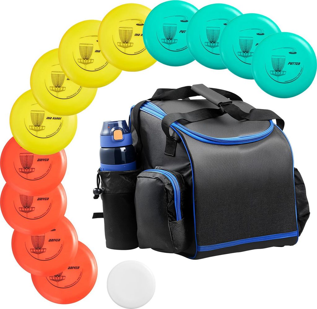 SucceBuy Disc-Golf-Set mit 12+1 Scheiben für Einsteiger, inklusive Putter, Mid-Range, Driver, Mini-Marker und tragbarem Rucksack – ideal für Ga...