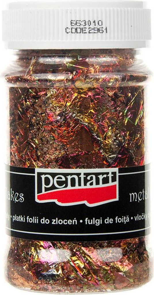 PENTART Deco-Metall-Flocken silbern Flocken Golden und mix petals 100 ml M11