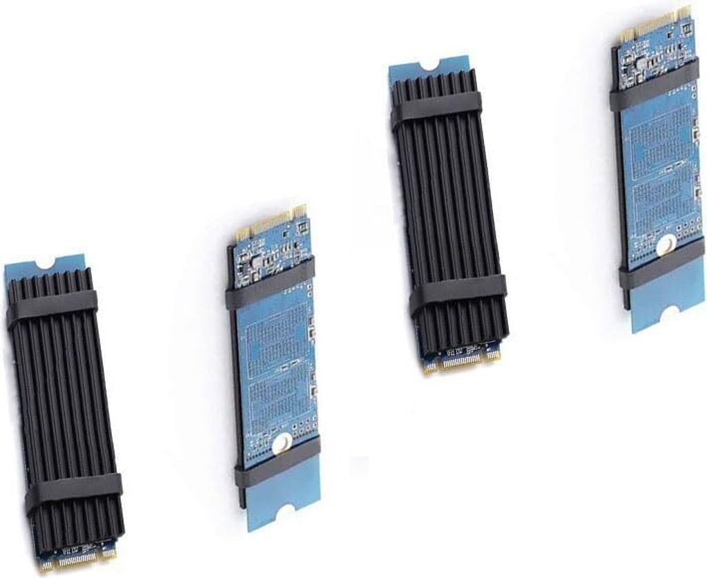 Aluminium M.2 Kühler SSD Kühlkörper Set inkl Wärmeleitpads (4x) Leistungsstarker NVMe Kühlkörper