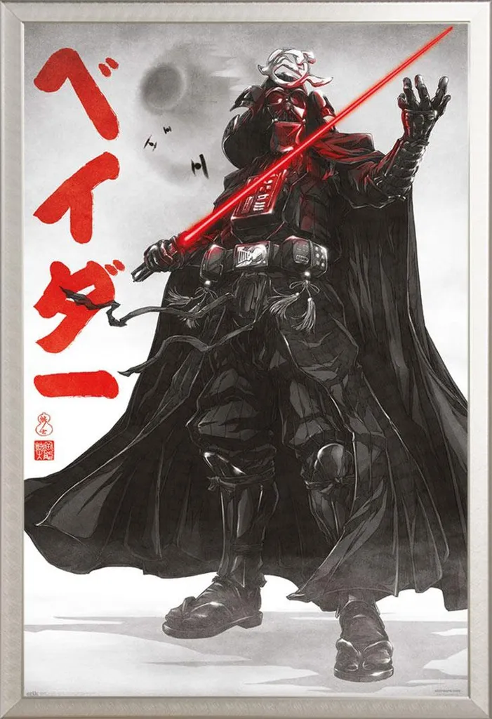 Cadre interchangeable argenté et poster Dark Vador Star Wars Visions