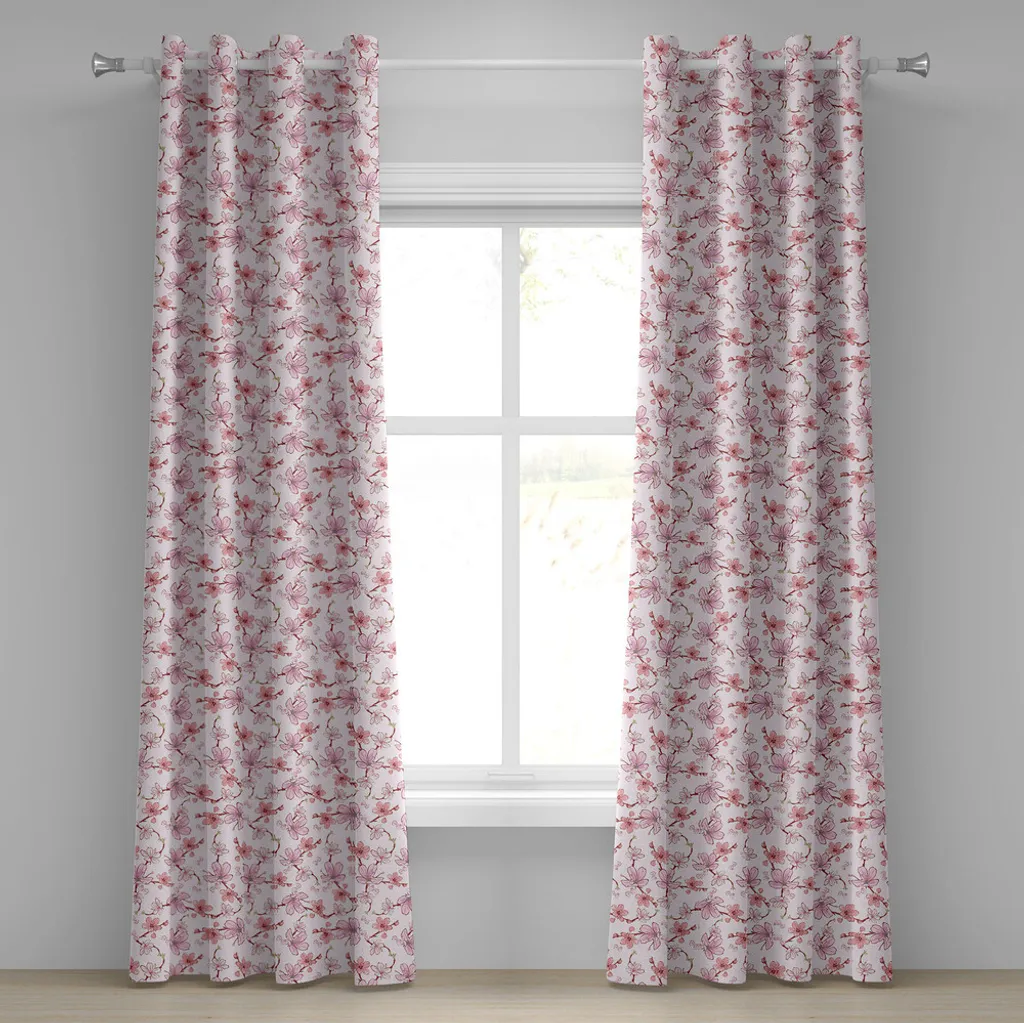 Rideau déco Sakura rose pour créer une ambiance zen dans le salon