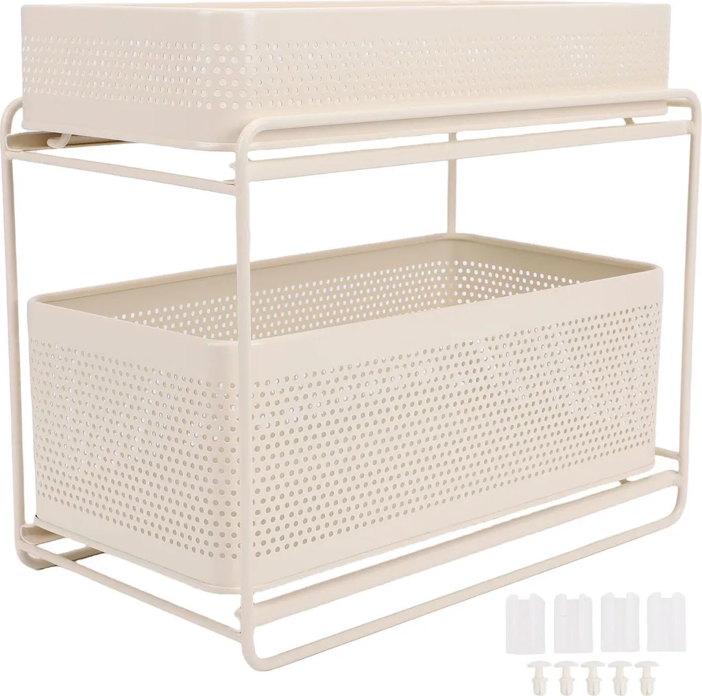 Organizer Sottolavello Estraibile 2 Ripiani Crema - Offerta Ordine