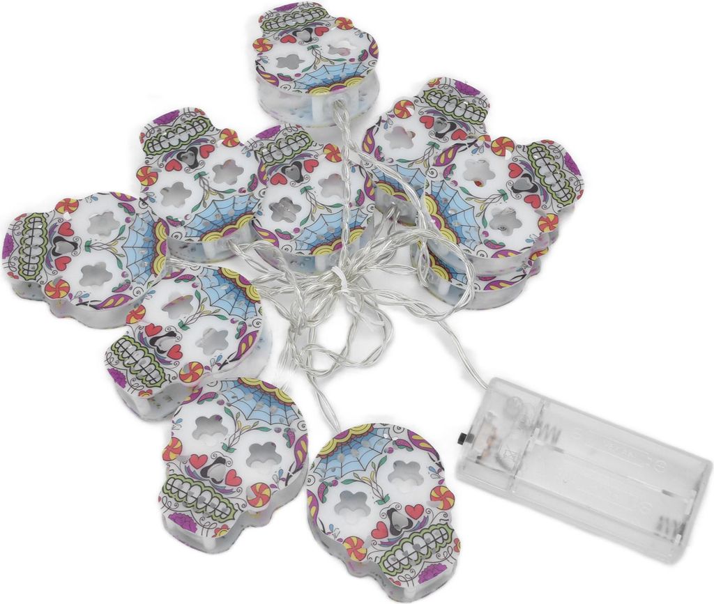 10LED Skull String Lights Halloween String Lights für Festival Party Urlaub Dekoration Batteriebetrieben