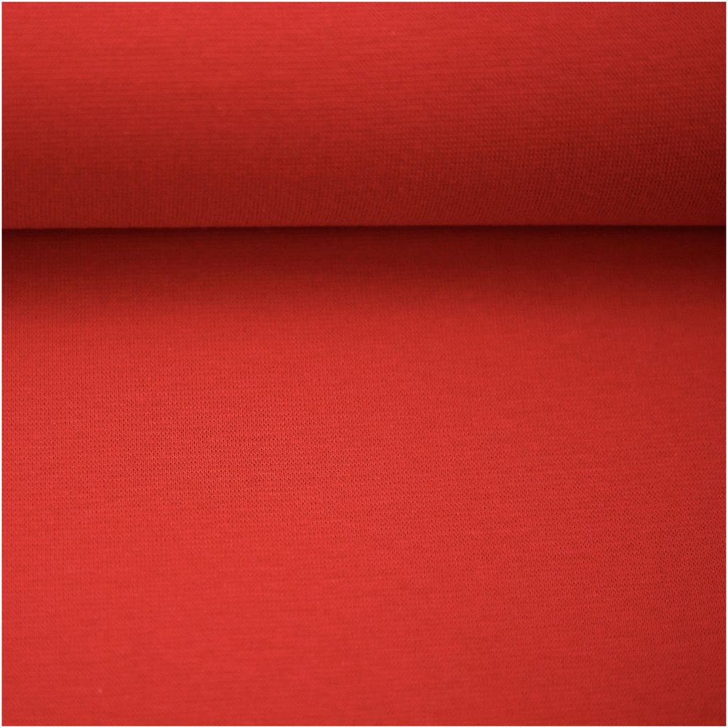 Bündchenstoff Schlauchware 50(100)cm extrabreit Meterware ab 25cm Jersey Oeko-Tex erdbeerrot