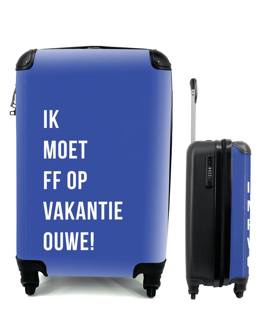 MuchoWow Koffer Handgepäck Trolley Rollkoffer Kleine Reisekoffer mit 4 Rollen - Zitate - Ich muss in den Urlaub fahren, alter Mann! - Blau - Url...