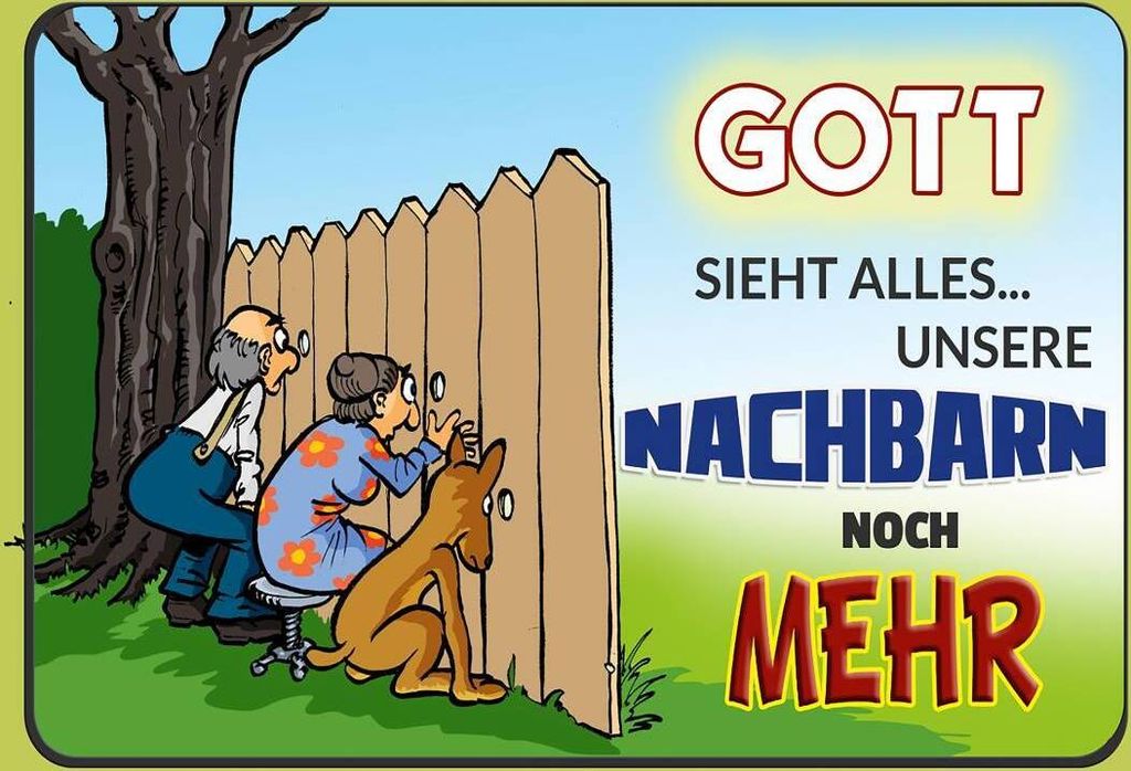 vianmo Holzschild 30x40 cm Gott sieht alles Nachbarn mehr