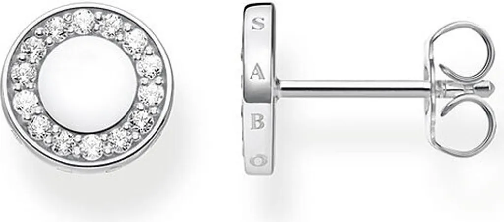 Orecchini Minimal Cerchio Argento e Pietre Bianche - Purezza e Luce - 3