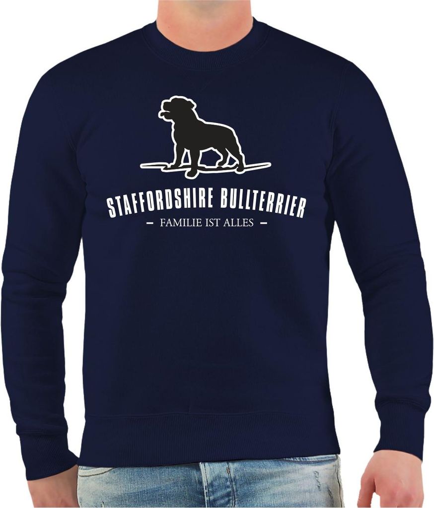 Herren Sweatshirt Staffordshire Bullterrier Silhouette