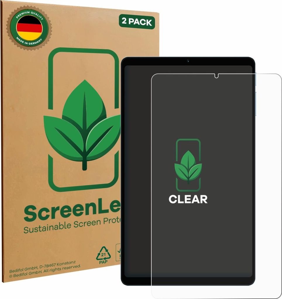 2x ScreenLeaf Schutzfolie für Teclast T50 Mini nachhaltiger Displayschutz Display Schutz Folie Klar Transparent