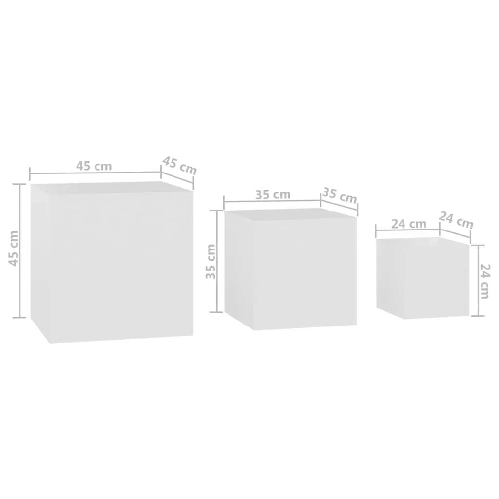 Lot de 3 Tables basses gigognes Blanches - Tables d'appoint en Bois vidaXL - 17