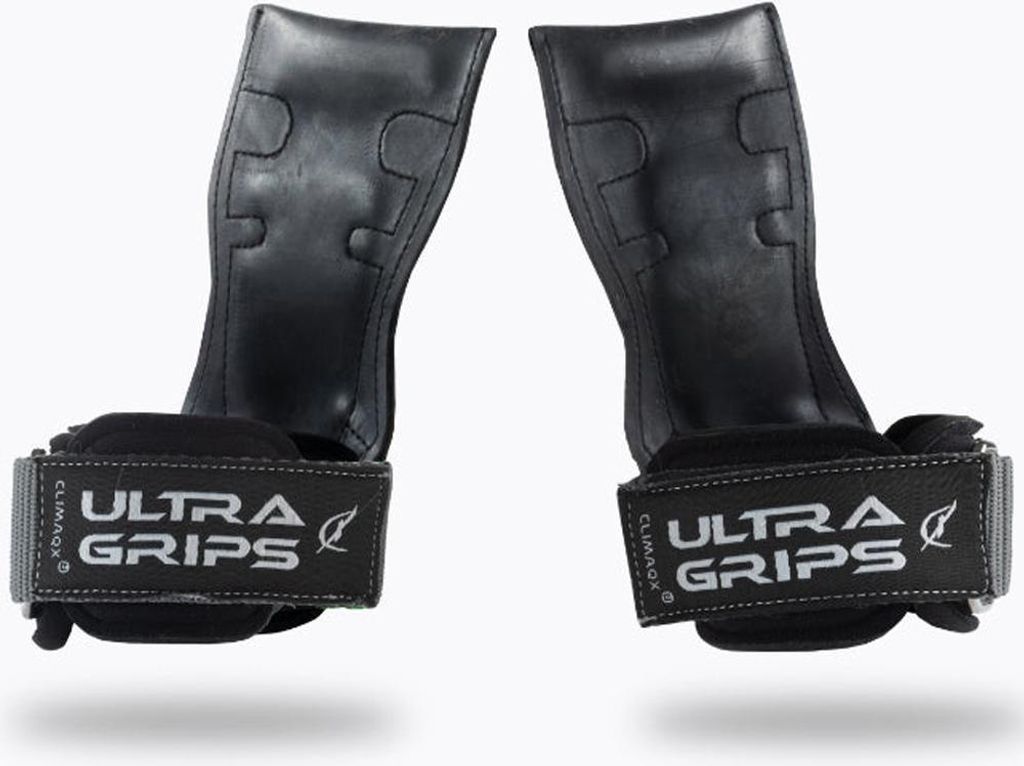 Climaqx Ultra-Grips Hochwertige Zughilfen für Kraftsport und Fitnesstraining XL anthrazit