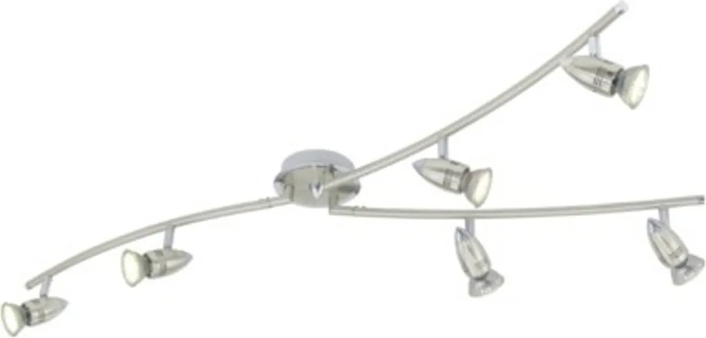 Luminaire de plafond LED à 6 spots MAGNUM-LED EGLO chrome pour salon