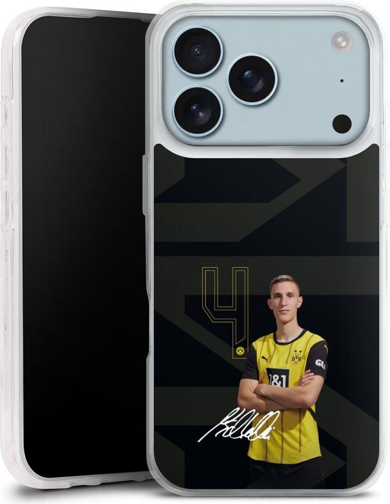 DeinDesign Handyhülle für Apple iPhone 17 Pro Silikon Hülle Case Smartphone Schutzhülle Borussia Dortmund Offizielles Lizenzprodukt Nico Schlot...