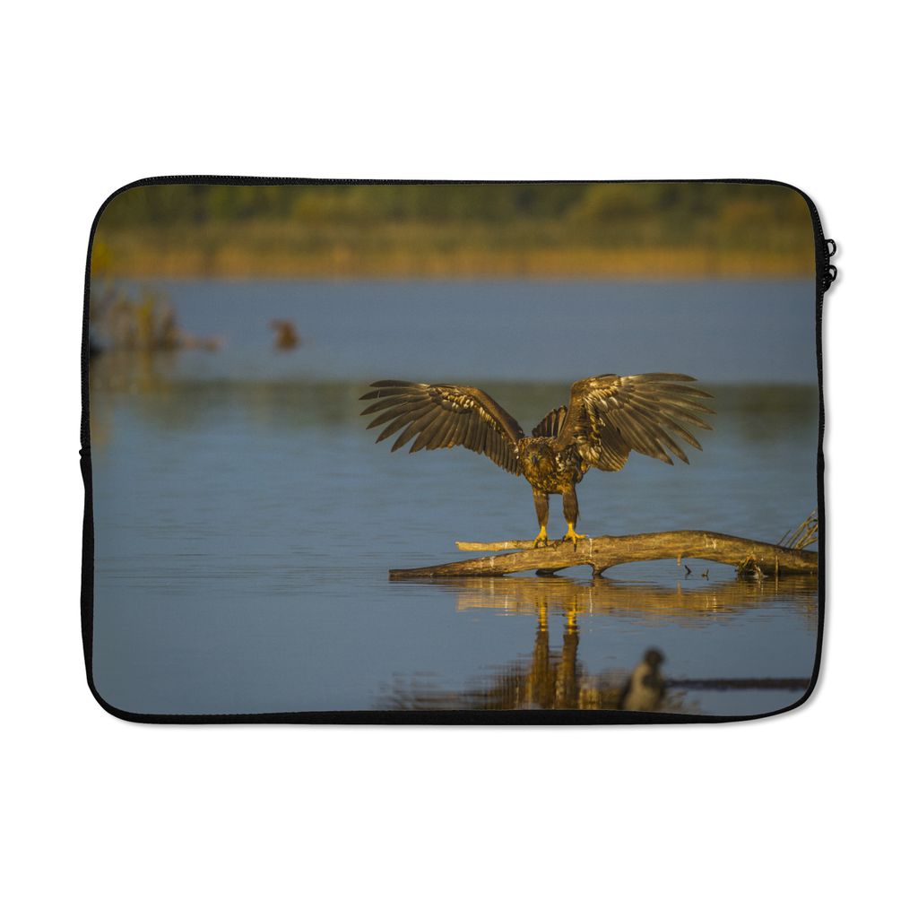 MuchoWow Laptop Hülle 13 Zoll Europäischer Seeadler fliegt bei Sonnenuntergang auf die Kamera zu Laptoptasche - Laptophülle - Sleeve - Rundums...