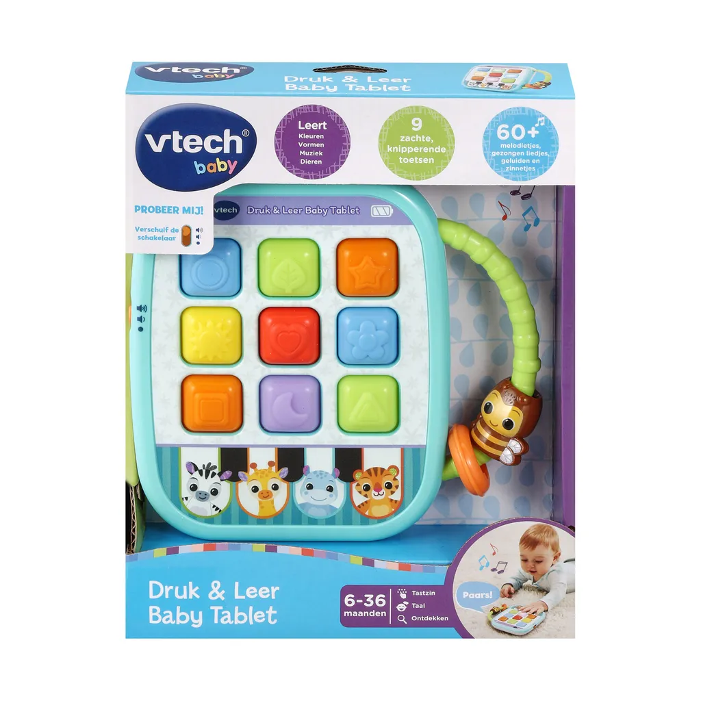 Tablette Vtech Bébé avec Écran Lumineux et 20 Mélodies Interactives