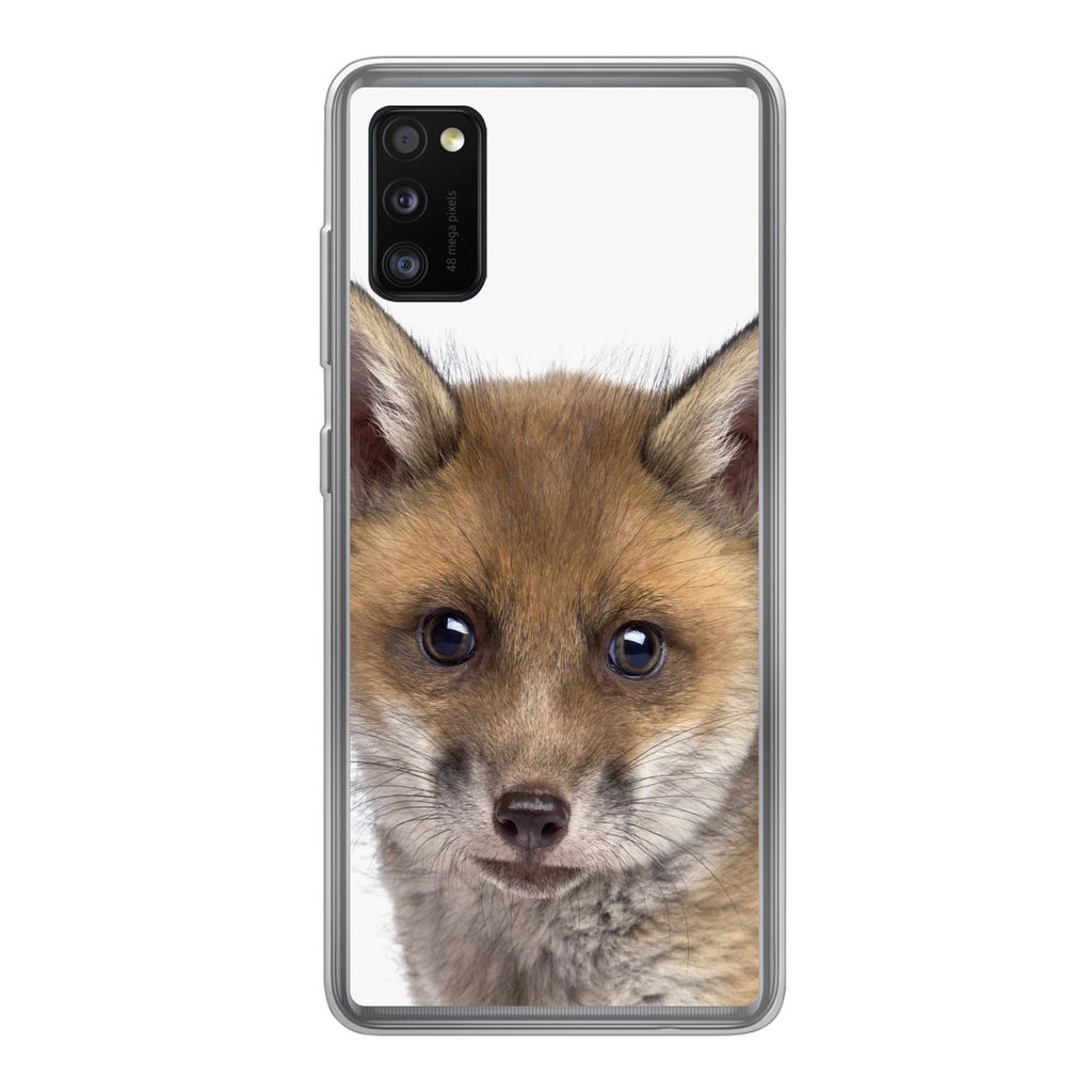 MuchoWow Handyhülle Schutzhülle Hülle für Samsung Galaxy A41 Fuchs - Tiere - Jungtier - Jungen - Mädchen - Kind Silikon Softcase Handy Hüll...