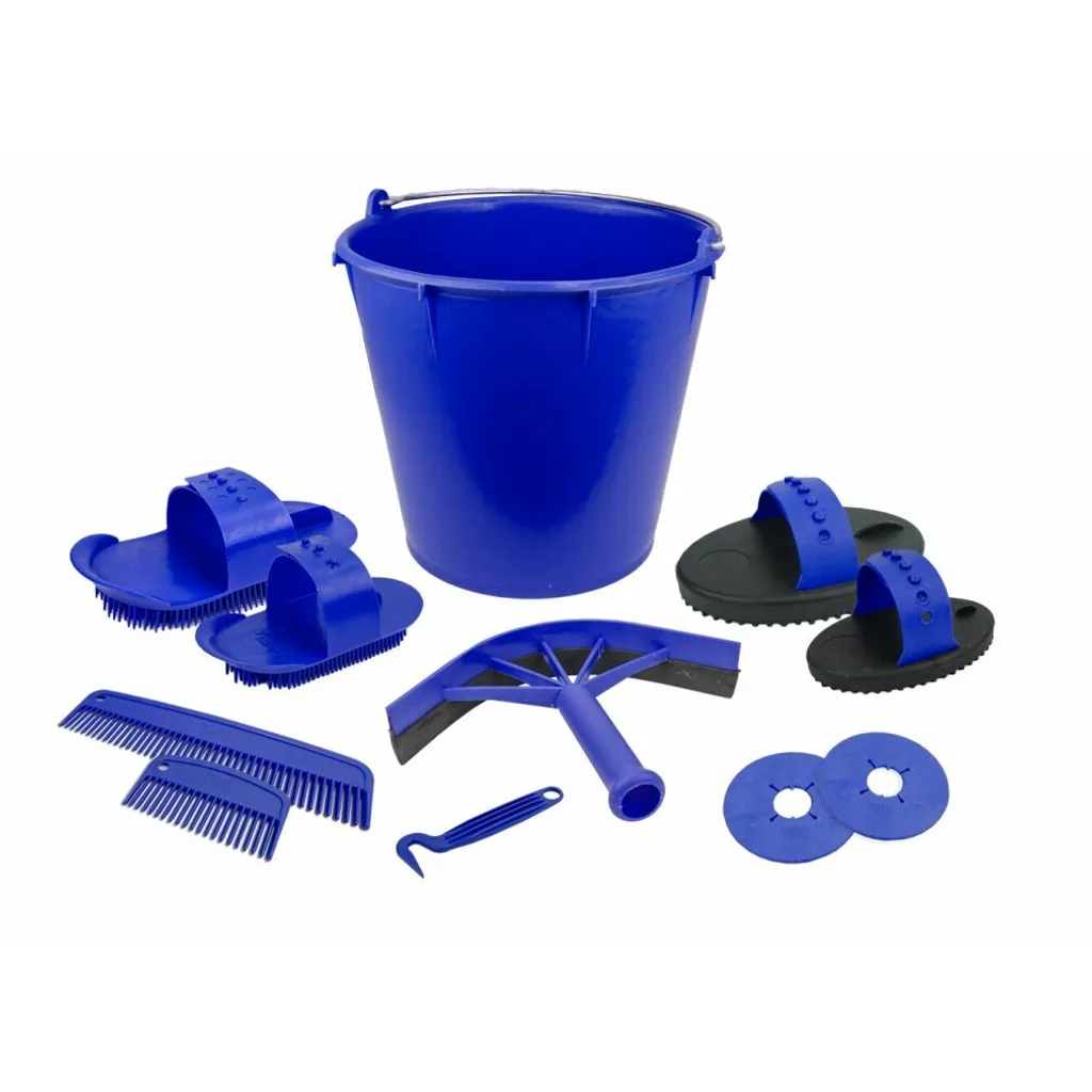 Sistema Pulizia Professionale 10 Pezzi | Secchio Blu Navy Industriale