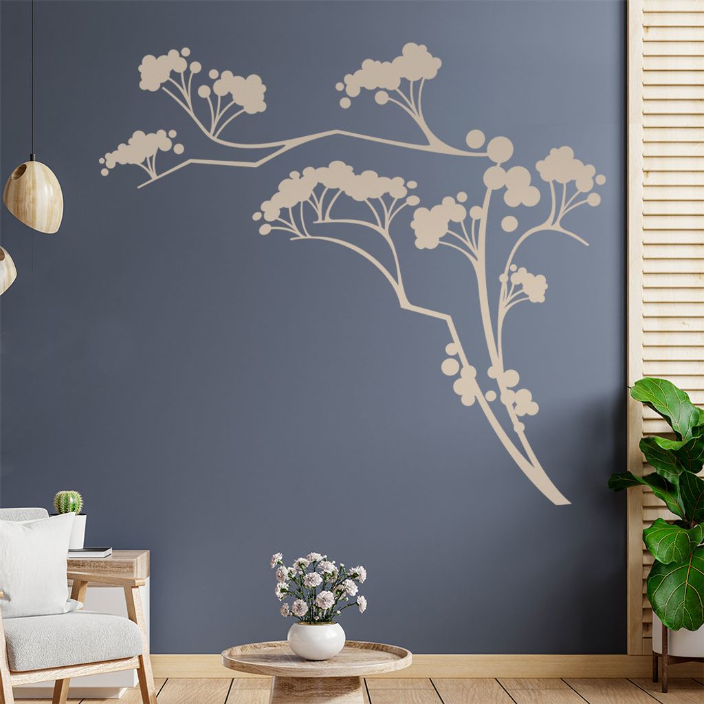 Beeren - Strauch - Holunder Wandtattoo in 6 Größen - Wandaufkleber Wall Sticker - Dekoration, Küche, Wohnzimmer, Schlafzimmer, Badezimmer