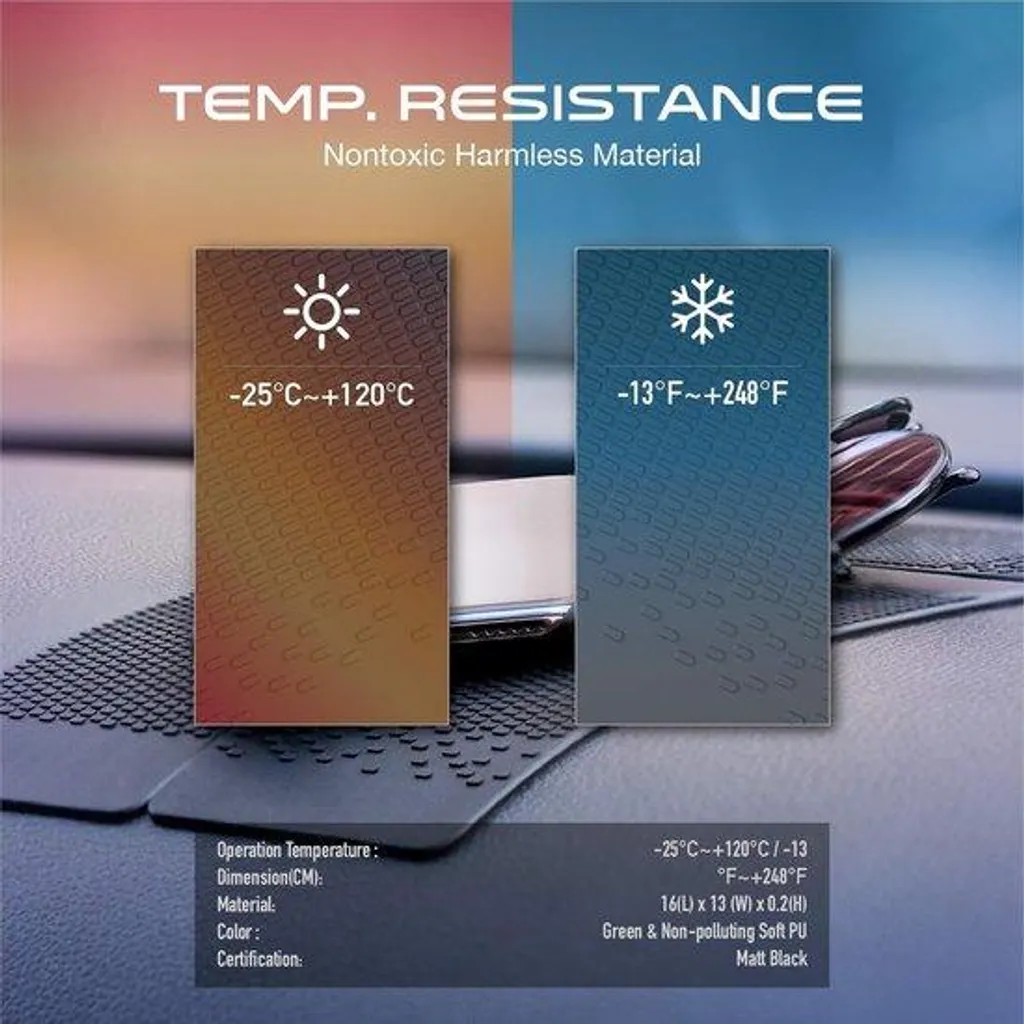 Lot de 2 Tapis Silicone Antidérapants 160x73mm pour Tableau de Bord Auto