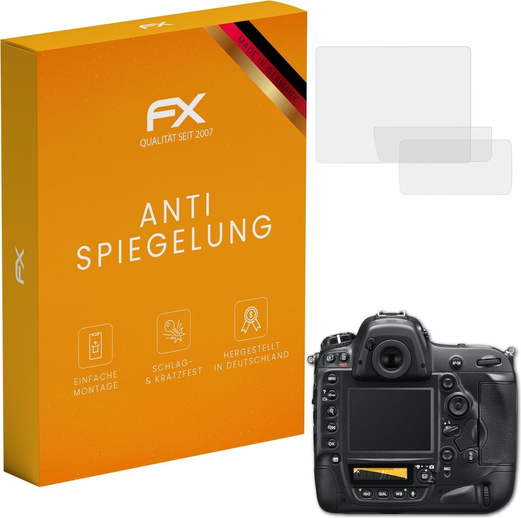 atFoliX FX-Antireflex 3x Schutzfolie kompatibel mit Nikon D4 Displayfolie