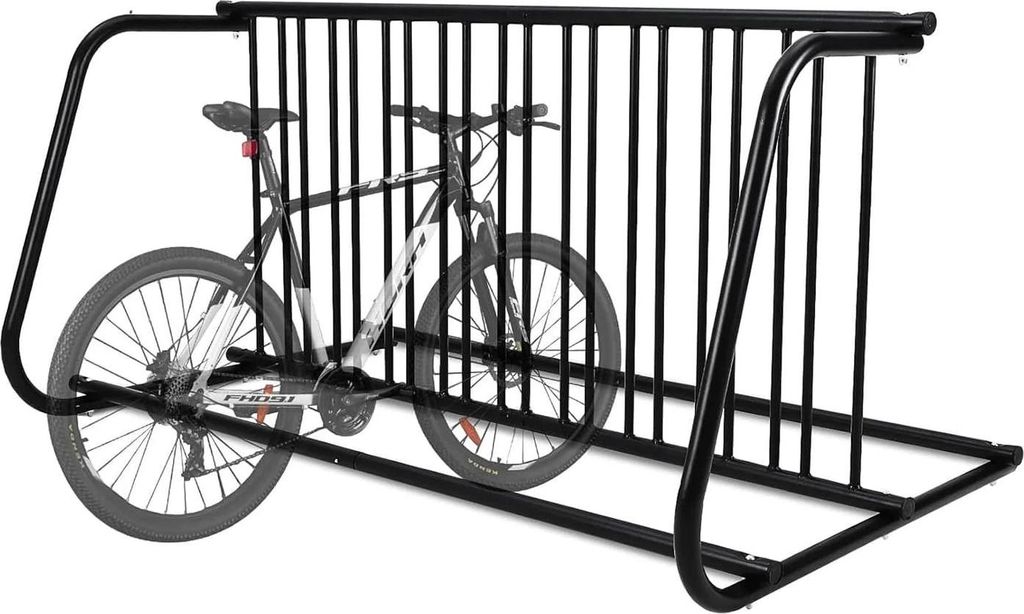Fahrradständer - Boden-Parkständer - Kapazität 10 Fahrräder - Beidseitig - Stahlgitter - 155 cm - Für Garage und Hof
