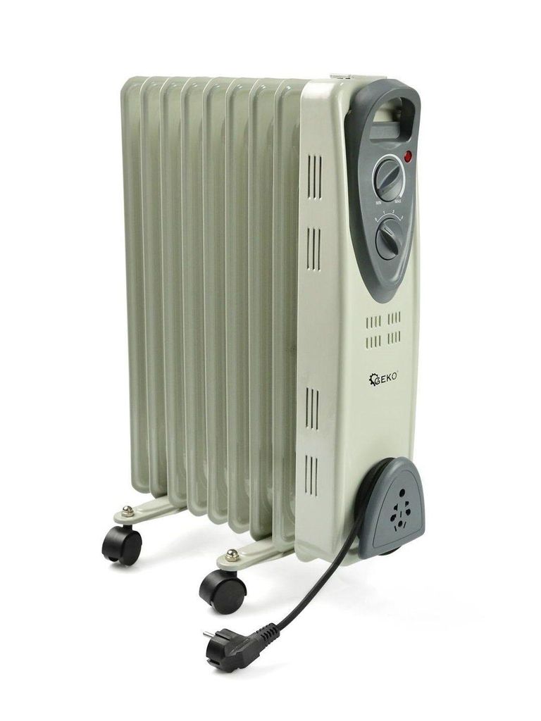 JUNG Ölradiator GEKO G80552 elektrische Heizung, 1500W, Ölradiator Energiesparend, 1500 W, Elektro Heizgerät für Wohnzimmer