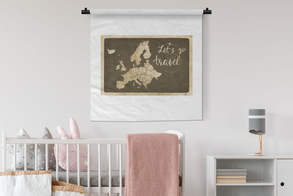 MuchoWow® Wandteppich Wandbehang Europa Karte - Vintage - Produktbild 
