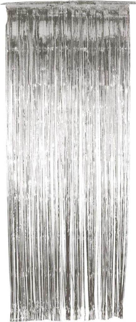 Smiffys - Schimmer - Vorhänge SM145 (Vorhanglänge: 243,84 cm x Vorhangbreite: 91,44 cm) (Silber)
