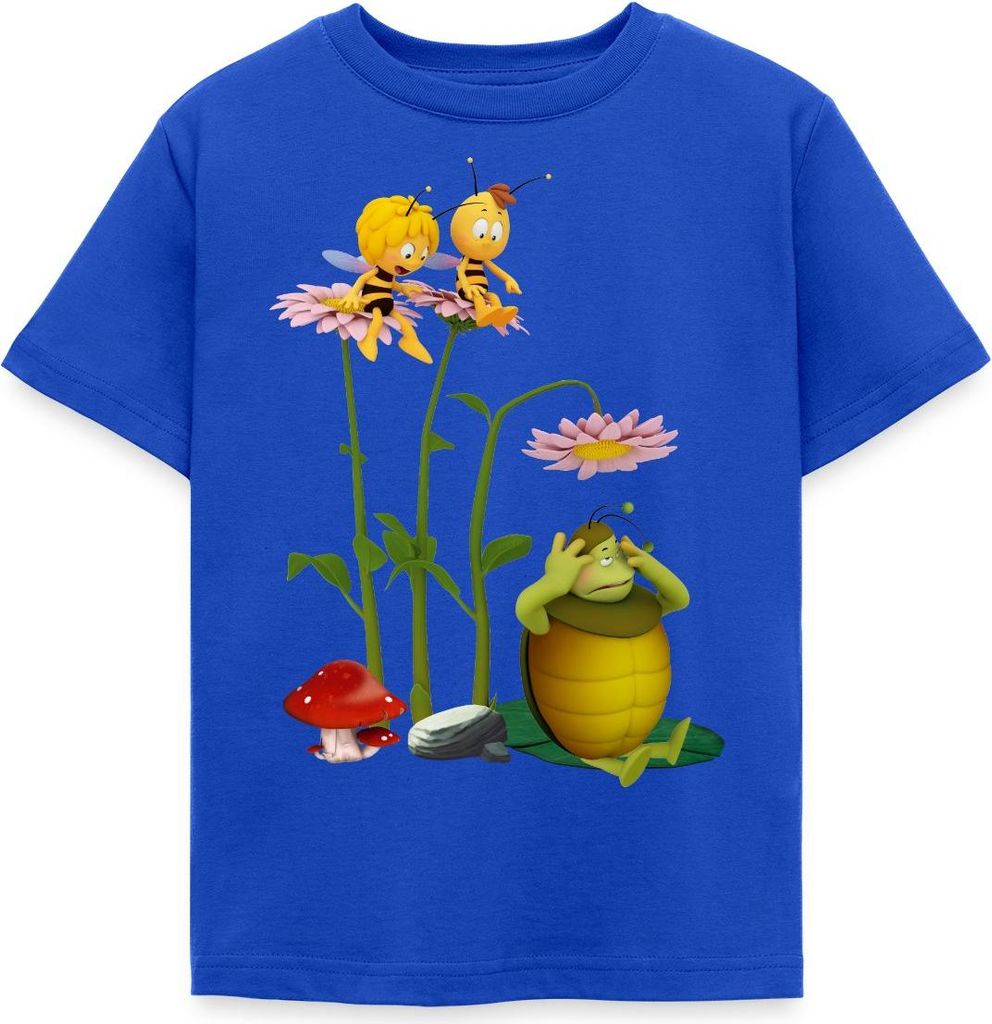 Spreadshirt Biene Maja Mistkäfer Kurt Kinder T-Shirt, 122/128 (7-8 Jahre), Royalblau