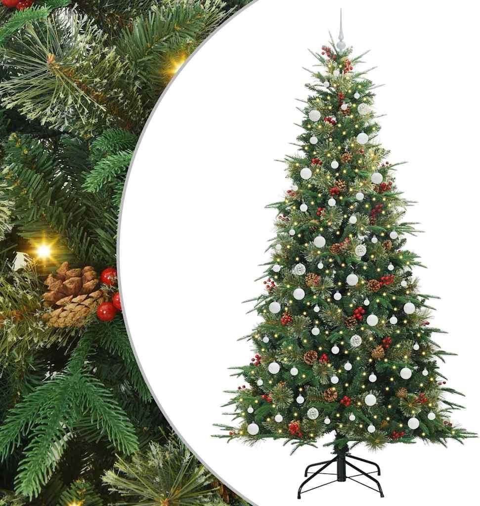 vidaXL Künstlicher klappbarer Weihnachtsbaum Grün 240 cm PE und PVC