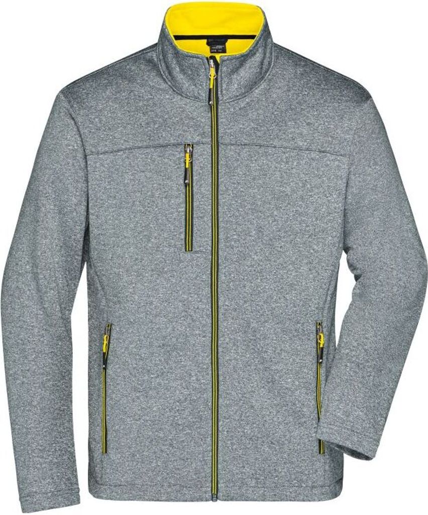 Softshelljacke in Melange-Optik dark-melange/yellow, Gr. M