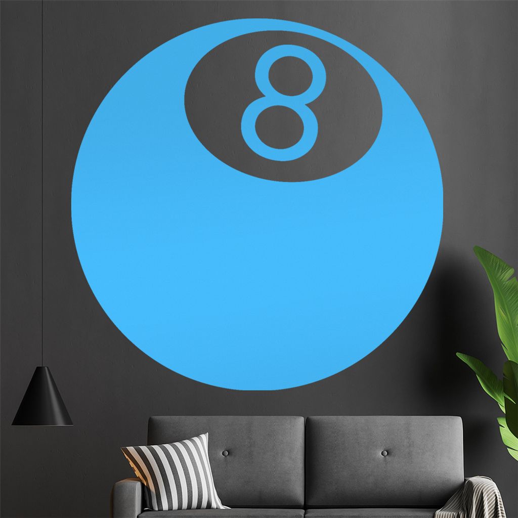 Billiardkugel Wandtattoo in 6 Größen - Wandaufkleber Wall Sticker - Dekoration, Küche, Wohnzimmer, Schlafzimmer, Badezimmer
