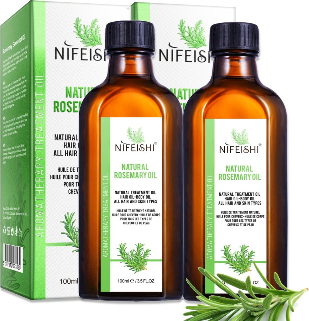 Rosmarinöl naturreines Ätherisches Öl Haarpflege Hautpflege Augenbrauen Wimpern, 2x 100ml