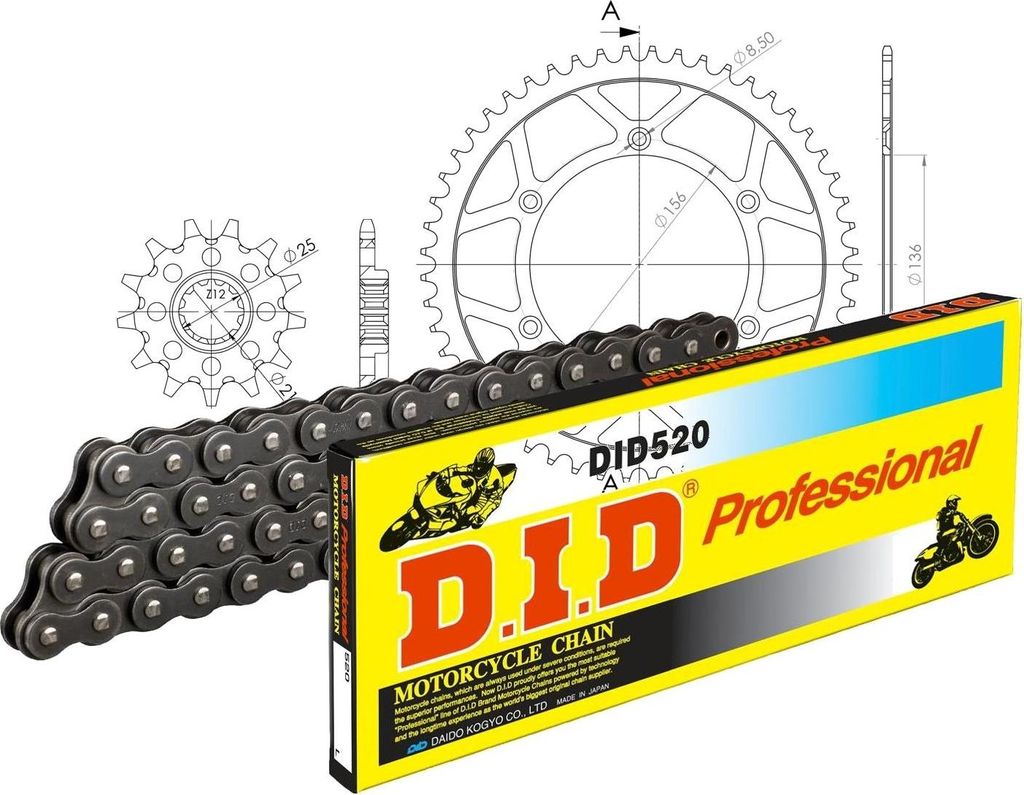 Kit Stahl passend für Husqvarna TC610 98-98 13-52-120 DID520 Clip